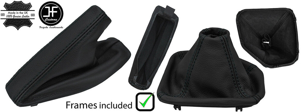 BLACK STITCH REAL LEATHER GEAR & HANDBRAKE+PLASTIC FRAME FITS BMW 5 E39 95-03