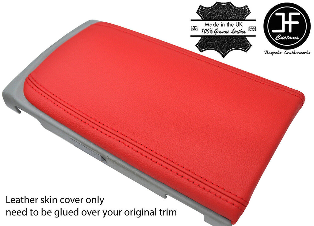 RED TOP GRAIN REAL LEATHER ARMREST LID COVER FITS TOYOTA PRIUS PLUS 2012-2016