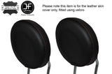 ORANGE STITCHING 2X FRONT HEADREST LEATHER SKIN COVER FITS FIAT 500 2007-2015