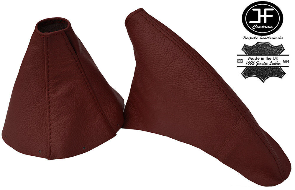 DARK RED LEATHER FITS TOYOTA SUPRA MKIV MK4 1993-2002 MANUAL GEAR HANDBRAKE SET