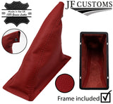 D RED ITALIAN LEATHER HANDBRAKE BOOT+PLASTIC FRAME  FITS FORD CAPRI MK3 78-87