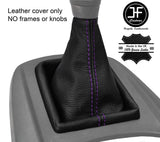 PURPLE DOUBLE STITCH FITS FORD FIESTA MK7 2008-2013 GEAR STICK GAITER LEATHER