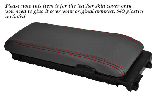 RED STITCH FITS PORSCHE 924 944 968  86-92 GREY LEATHER  ARMREST COVER ONLY
