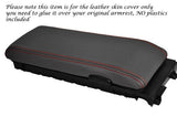 RED STITCH FITS PORSCHE 924 944 968  86-92 GREY LEATHER  ARMREST COVER ONLY