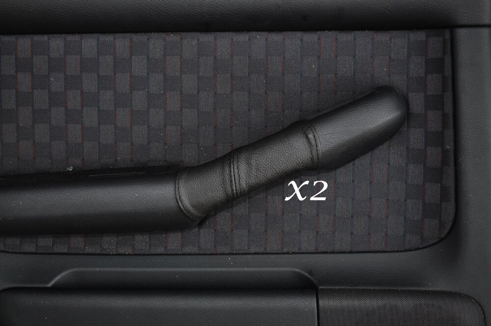 BLACK STITCH 2X REAR DOOR HANDLE LEATHER SKIN COVERS FITS AUDI A6 C5 1997-2004