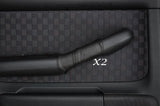 BLACK STITCH 2X REAR DOOR HANDLE LEATHER SKIN COVERS FITS AUDI A6 C5 1997-2004