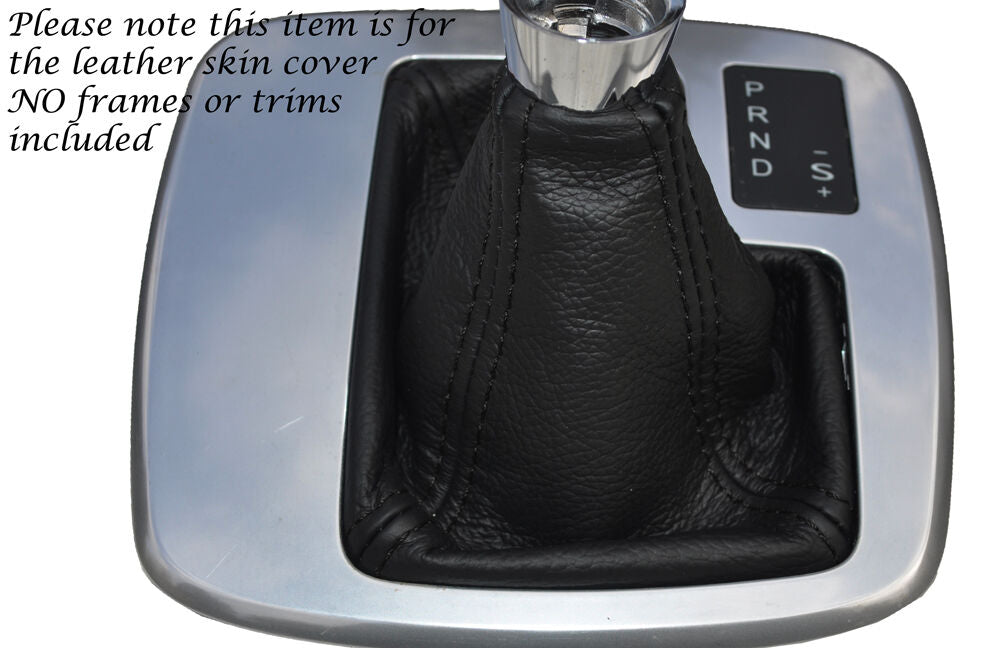 BLACK STITCH AUTO AUTOMATIC LEATHER GEAR GAITER FITS FORD MONDEO MK4 IV 07-14