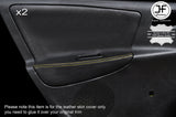 YELLOW STICH 2X REAR DOOR CARD TRIM LEATHER COVERS FITS PEUGEOT 207 07-14 5 DOOR