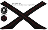 RED STITCH 2X A PILLAR SUEDE COVERS FOR BMW 8 SERIES E31 1990-1999 CUSTOM NEW