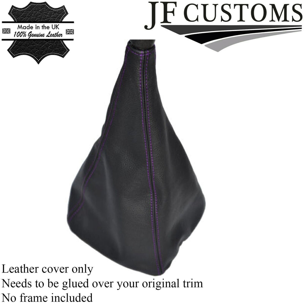 FITS VW T4 TRANSPORTER CARAVELLE CAMPER purple stitch LEATHER GEAR GAITER