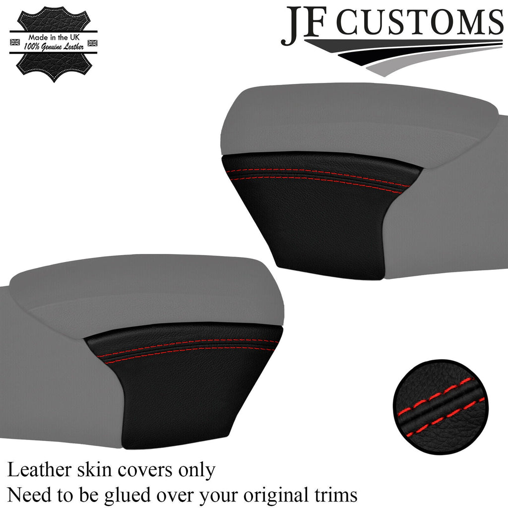 RED STITCH 2X UNDER ARMREST SIDE PAD LEATHER COVERS FOR PORSCHE BOXTER 911 986
