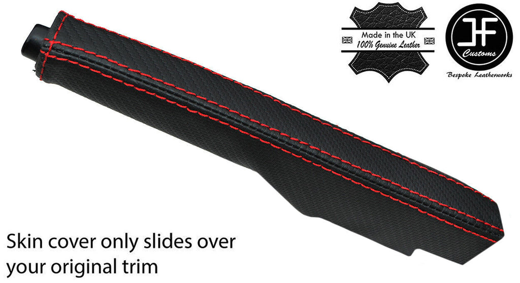 RED STITCH CARBON FIBER VINYL HANDBRAKE GAITER FITS VW EOS 2006-2015 CUSTOM NEW