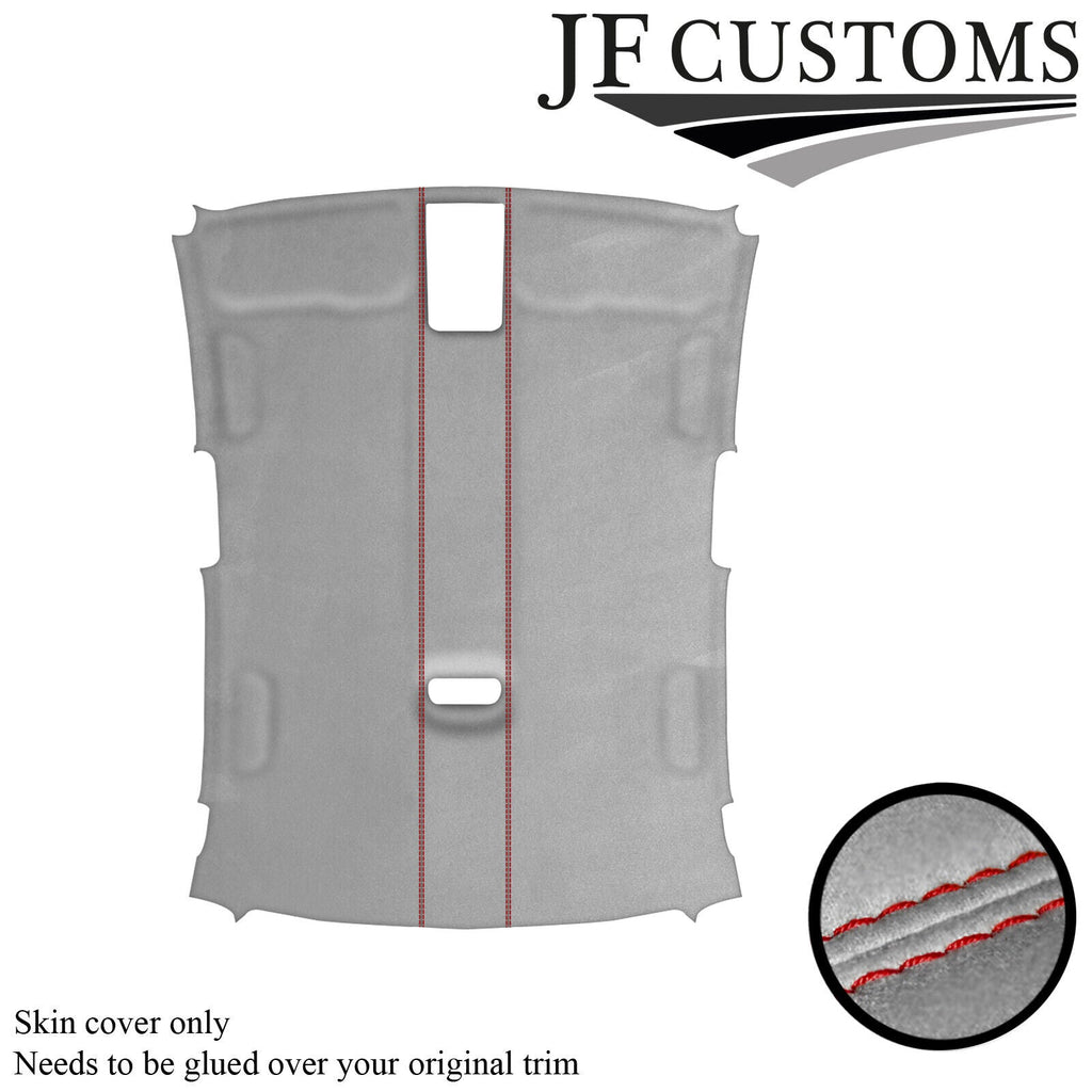 RED STITCH L GREY LUXE SUEDE HEADLINER COVER FOR AUDI A3 RS3 8V 13-20 SALOON