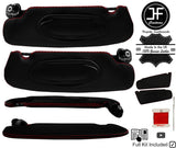 RED  CROSS STITCH 2X SUN VISOR LEATHER COVERS FOR PORSCHE 987 CAYMAN 05-12
