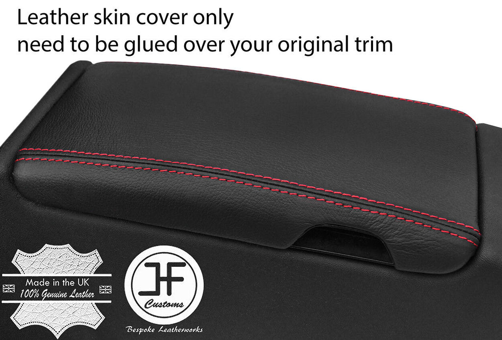 RED STITCH REAL LEATHER ARMREST LID COVER FITS MERCEDES SLK R171 2004-2011