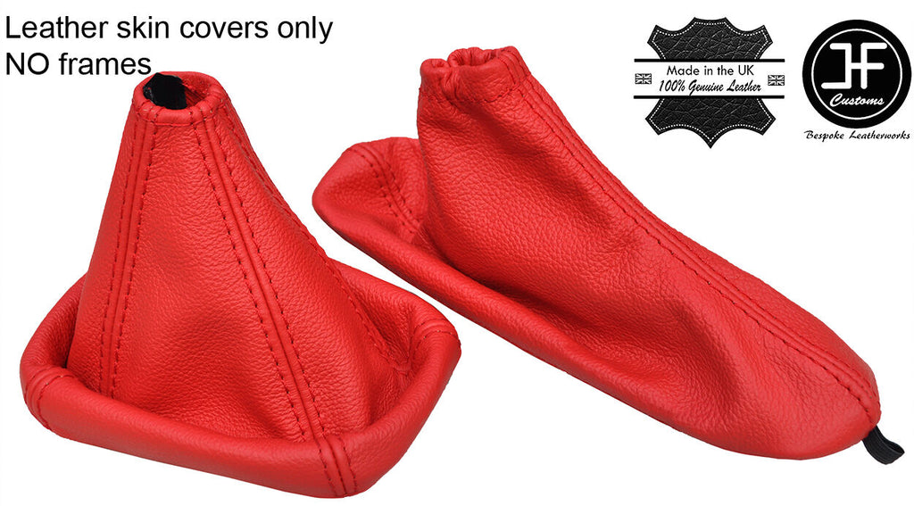 RED REAL LEATHER GEAR & HANDBRAKE GAITER FOR ALFA ROMEO GIULIETTA 2010-2017