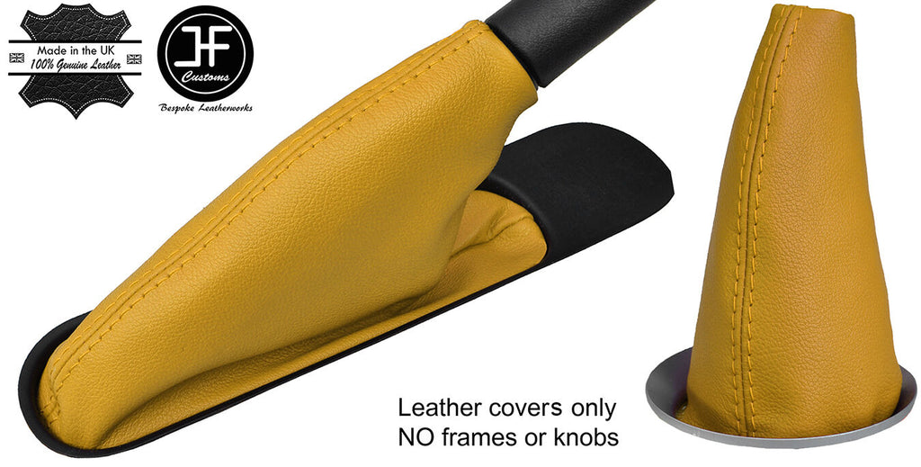 YELLOW TOP GRAIN LEATHER GEAR & HANDBRAKE GAITER FOR BMW MINI COOPER R55 R56 R57