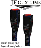 BLACK STITCH RED TARTAN 2X SEAT BELT TALL COVERS FITS VW CADDY MK3 2K 05-15