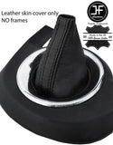 BLACK & BLACK STRIPE TOP GRAIN LEATHER GEAR GAITER FOR CITROEN C4 PICASSO 06-13