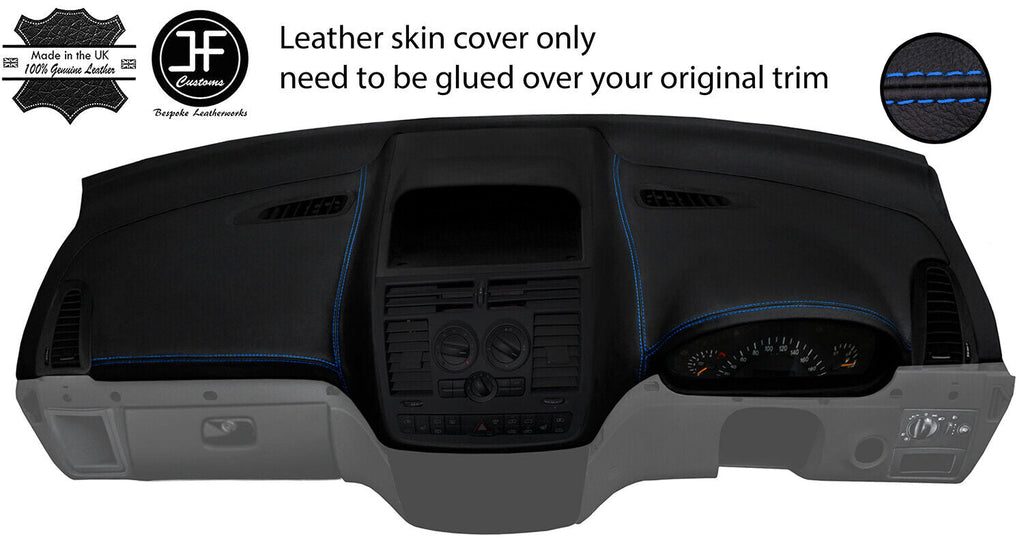 BLUE STITCH TOP DASHBOARD LEATHER COVER FOR MERCEDES VITO VIANO W639 04-13