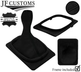 BLACK STITCH LEATHER GEAR GAITER + PLASTIC BASE FRAME FOR PORSCHE 924 944 80-85