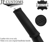 BLACK STITCH TOP GRAIN LEATHER HANDBRAKE HANDLE COVER FITS VW POLO 6R 2009-2015