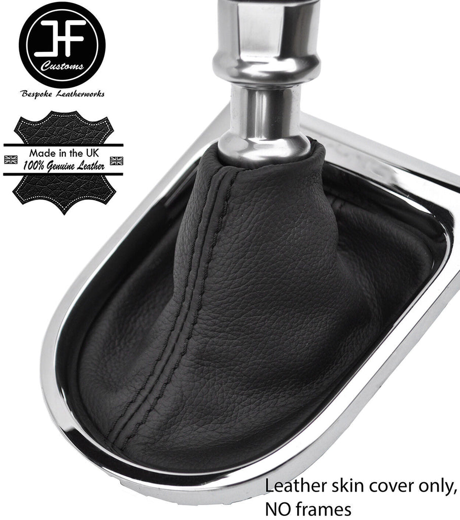 BLACK STITCH TOP GRAIN REAL LEATHER MANUAL GEAR GAITER FITS FORD MUSTANG 15-17