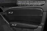 BLACK STITCH 2X FRONT DOOR CARD TRIM SKIN COVERS FITS VW GOLF MK6 VI 08-13 5DR