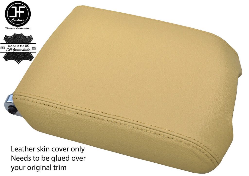 BEIGE GENUINE REAL LEATHER ARMREST COVER FOR LAND ROVER RANGE VOGUE L322 02-09