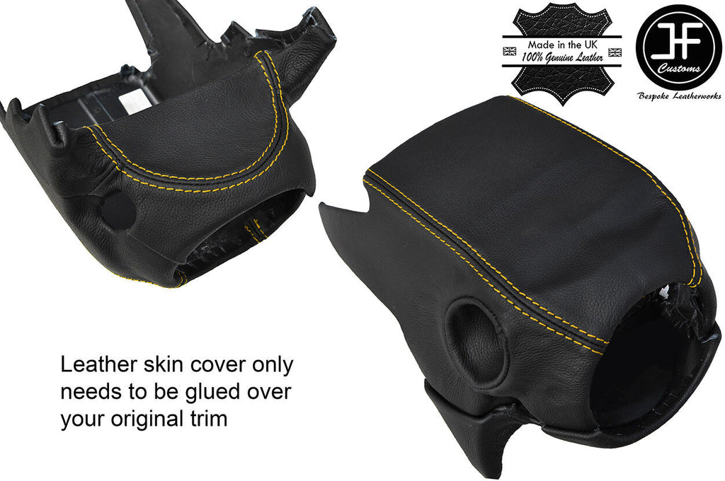 YELLOW STITCH STEERING SHROUD COLUMN LEATHER COVER FITS LOTUS ELISE S2 2001-2010