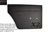 RED STITCH 2X REAR DOOR CARDS LEATHER  COVERS FITS ROVER P6 2000 2200 3500