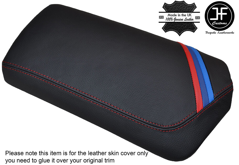RED STITCHING TRI STRIPE LEATHER ARMREST COVER FITS BMW Z4 E89 2009-2016
