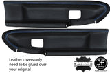 BLUE STITCH 2X FRONT DOOR CARD COVERS FITS BMW E36 COUPE & CONVERTIBLE STYLE 2
