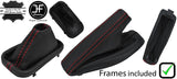 RED  STITCH LEATHER AUTOMATIC GEAR & HANDBRAKE+PLASTIC FRAME FOR BMW E39 95-03