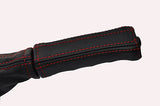 red stitch FITS LAND ROVER DEFENDER LEATHER HANDBRAKE HANDLE COVER ONLY