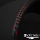 RED STITCH SPEEDO HOOD LEATHER COVER FOR FIAT 500 2015-2020 CUSTOM NEW