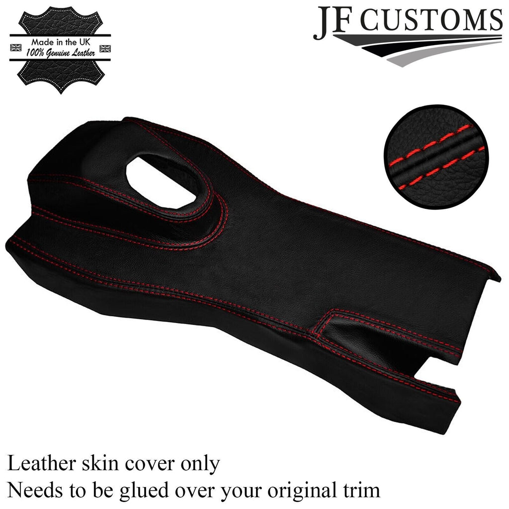RED STITCH MANUAL CENTRE CONSOLE TRIM LEATHER SKIN COVER FITS JAGUAR E TYPE