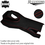 RED STITCH MANUAL CENTRE CONSOLE TRIM LEATHER SKIN COVER FITS JAGUAR E TYPE