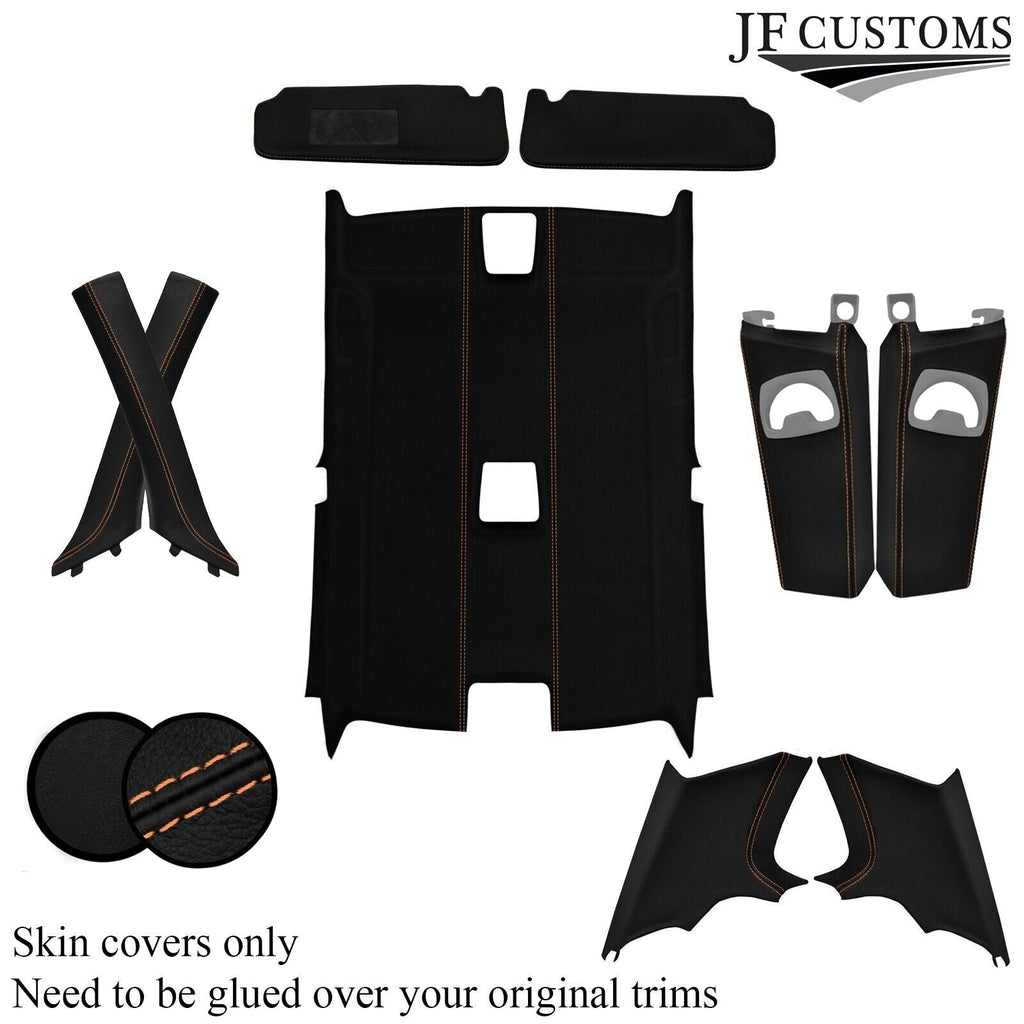 BEIGE STITCH LEATHER & SUEDE COVERS FOR E92 COUPE 06-13 TOP RECOVERY KIT