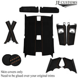 BEIGE STITCH LEATHER & SUEDE COVERS FOR E92 COUPE 06-13 TOP RECOVERY KIT