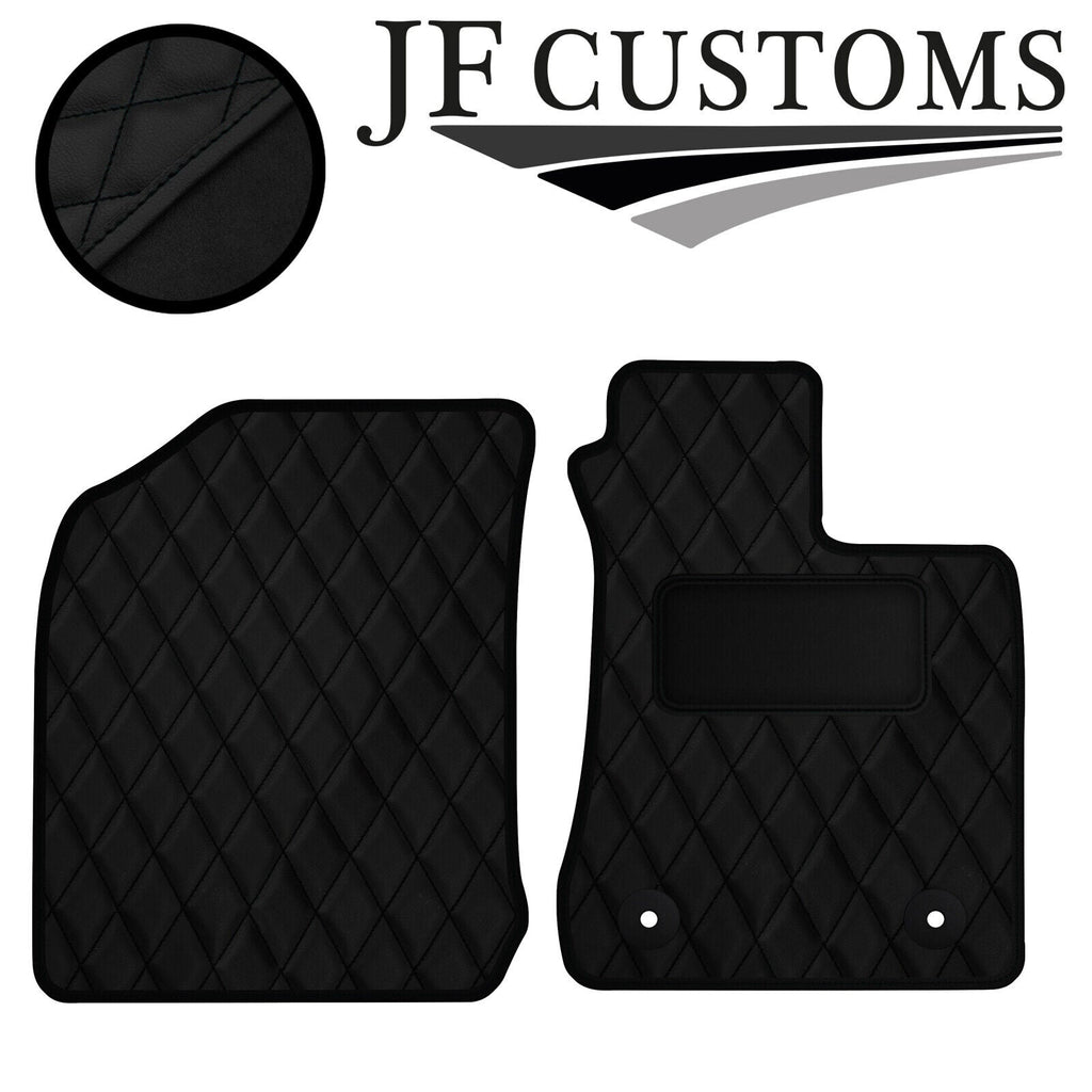 BLACK DIAMOND STITCH VINYL 2X TAILORED FLOOR CARPET FOR TOYOTA HILUX 11-17 JF1