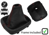 RED STITCH LEATHER MANUAL GEAR GAITER+ PLASTIC FRAME FITS AUDI A1 2010-2018