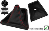 RED STITCH  LEATHER GEAR GAITER+PLASTIC FRAME FOR BMW 5 SERIES F10 F11 10-16