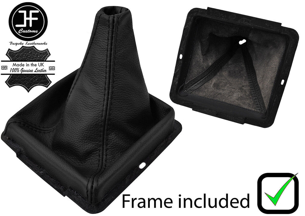 BLACK REAL LEATHER MANUAL GEAR GAITER+FRAME FITS RANGE ROVER P38 1994-2002