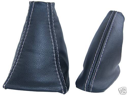 FITS MG MGF MK1 LEATHER GEAR HANDBRAKE GAITERS L GREY STITCH CUSTOM NEW