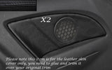 BLACK STITCH 2X REAR DOOR CARD SKIN COVER FITS VAUXHALL OPEL CORSA D 06-14 3DR