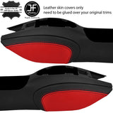 BLACK & RED 2X KNEE PAD LEATHER COVERS FOR PORSCHE 986 BOXSTER CARRERA 996