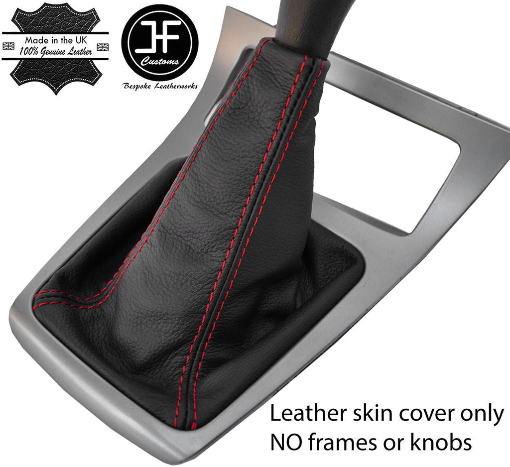 RED  STITCH TOP GRAIN LEATHER GEAR GAITER FITS SUBARU FORESTER 2002-2008
