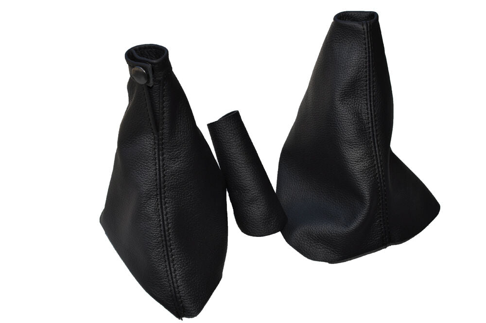 BLACK STITCH FITS RENAULT LAGUNA MK2 GEAR HANDBRAKE  SET + 5 SPEED  KNOB COVER