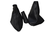 BLACK STITCH FITS RENAULT LAGUNA MK2 GEAR HANDBRAKE  SET + 5 SPEED  KNOB COVER